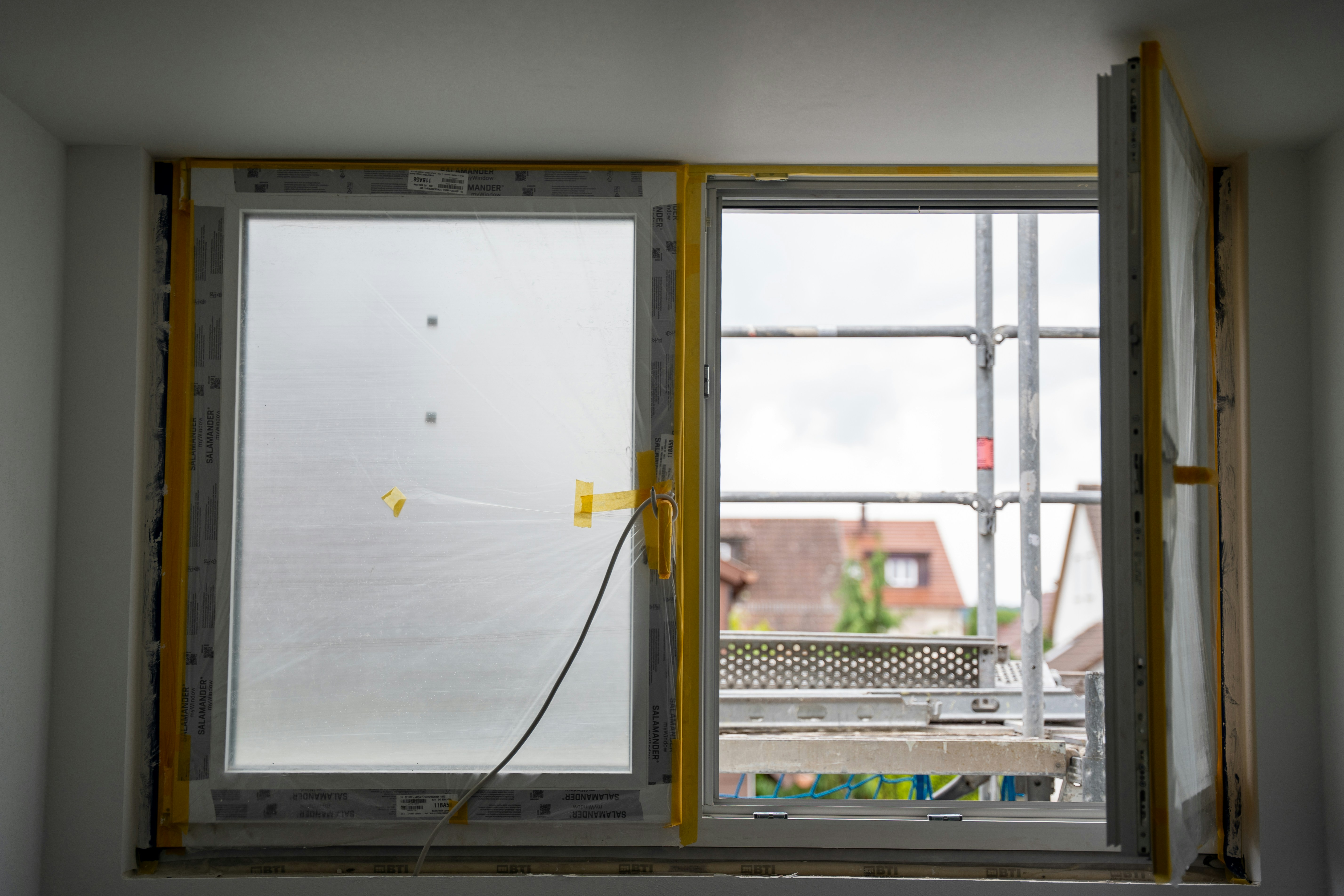 Window installation on a jobsite