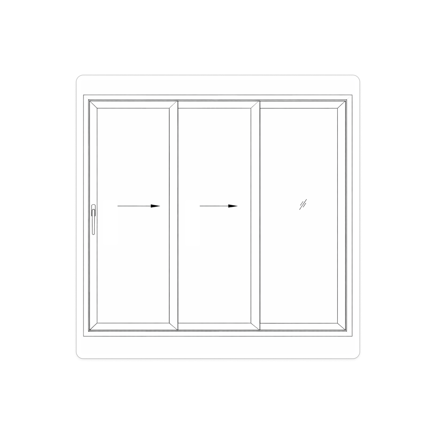 Traditional Sliding Door (3 Tracks)