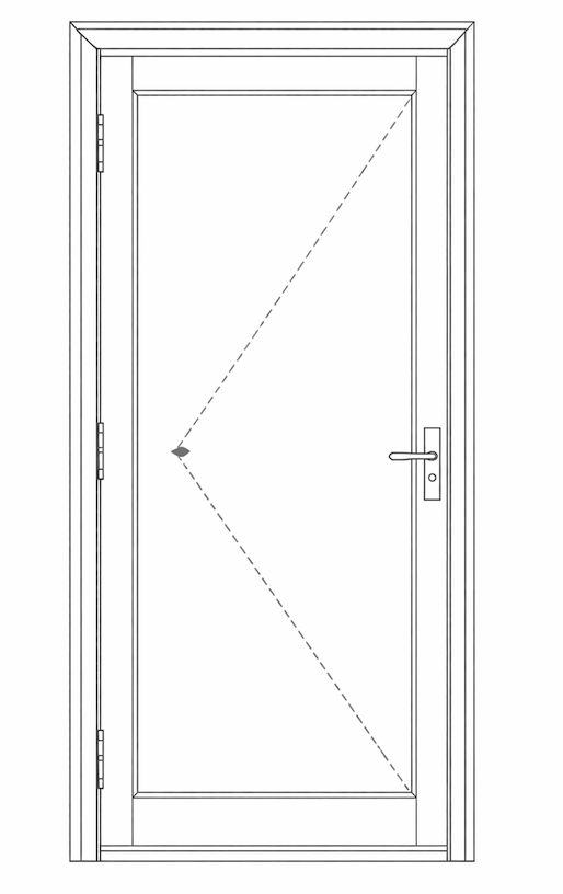 Left hinge — single hinge door